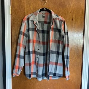 Grey and orange flannel